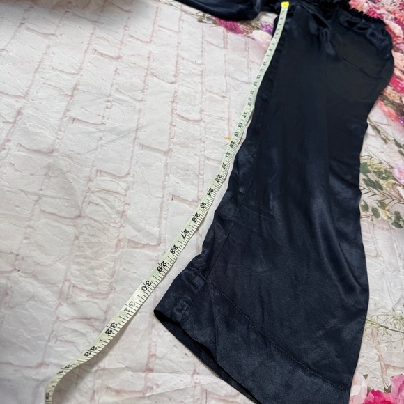 Navy Satin trouser Pants size M - Picture 6 of 7